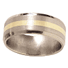 8mm Beveled Titanium Band with 14kt Yellow Gold Inlay