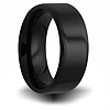 Black Ceramic 8mm Flat Ring with Rounded Edges