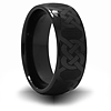 Black Ceramic 8mm Domed Ring with Knot Design