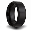 8mm Black Ceramic Pipe Cut Ring with Beveled Edges