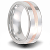 Cobalt 8mm Pipe Cut Ring with 14kt Rose Gold Inlay