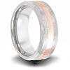 Cobalt 8mm Brushed Pipe Cut Ring with 14kt Rose Gold Inlay