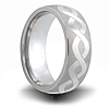 Helix Pattern Titanium 8mm Wedding Band with Domed Center