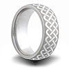 Cobalt 8mm Domed Ring with Woven Knot Pattern