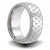 Titanium 8mm Wedding Band with Woven Pattern and Domed Center
