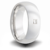 Cobalt 8mm Domed Ring with Square Diamond Accent