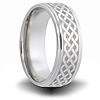Weave Pattern Titanium 8mm Wedding Band with Rounded Edge