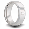 Cobalt 8mm Beveled Ring with Diamond Accent