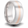 Cobalt 8mm Beveled Ring with 14kt Rose Gold Inlay