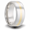 Cobalt 8mm Beveled Ring with 14kt Yellow Gold Inlay