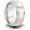 Cobalt 8mm Grooved Ring with 14kt Rose Gold Inlay