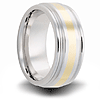 Cobalt 8mm Grooved Ring with 14kt Yellow Gold Inlay