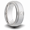 Cobalt 8mm Brushed Ring with Diamond Accent