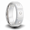 Cobalt 8mm Ring with 3 Diamond Accents and Panels