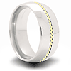 Cobalt 8mm Domed Ring with 14kt Yellow Gold Inlay