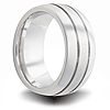 Cobalt 8mm Dual Finish Domed Band with Grooves