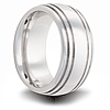 Cobalt 8mm Polished Domed Band with Grooves