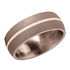 Titanium 8mm Wedding Band Sandblast with Sterling Silver Inlay