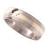 8mm Titanium Band Domed with 14K Gold Inlay