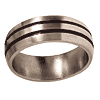 8mm Titanium Band Satin Domed with Grooves