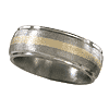 8mm Titanium Band with 14K Gold Inlay and Stone Finish