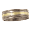 8mm Satin Titanium Band with 14kt Yellow Gold Inlay