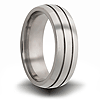 Titanium 8mm Domed Ring with Grooves
