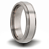 Titanium 8mm Pipe Cut Ring with Rounded Edge