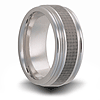 Titanium Ring with Gray Carbon Fiber Inlay and Rounded Edges 8mm
