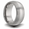 Titanium 8mm Domed Ring Sandblast Finished Edges