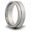 Titanium 8mm Pipe Cut Ring with Groove and Brushed Finish