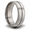 Titanium 8mm Band with Beveled Edges Center Groove