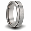 Titanium 8mm Brushed and Polished Ring with Groove