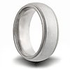Titanium 8mm Milgrain Domed Ring with Brushed Finish