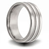 Titanium 8mm Ring with Beaded Grooves