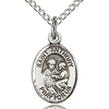 Sterling Silver 1/2in St Anthony Pray For Us Charm & 18in Chain