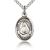 Sterling Silver 1/2in St Frances Cabrini Charm & 18in Chain