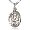 Sterling Silver 1/2in St Alexander Charm & 18in Chain