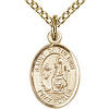 Gold Filled 1/2in St Catherine of Siena Charm & 18in Chain