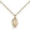 Gold Filled 1/2in St Cecilia Charm & 18in Chain