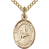 Gold Filled 1/2in St Bernadette Charm & 18in Chain
