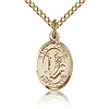 Gold Filled 1/2in St Dominic Charm & 18in Chain