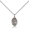 Sterling Silver 1/2in St Francis Xavier Charm & 18in Chain