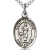 Sterling Silver 1/2in St Genesius Charm & 18in Chain