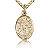 Gold Filled 1/2in St Gabriel Charm & 18in Chain