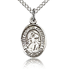 Sterling Silver 1/2in St Gabriel Charm & 18in Chain