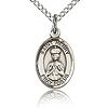 Sterling Silver 1/2in St Henry II Charm & 18in Chain
