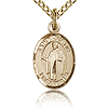 Gold Filled 1/2in St Justin Charm & 18in Chain