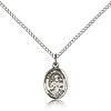 Sterling Silver 1/2in Oval St Joseph Charm & 18in Chain