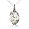 Sterling Silver 1/2in St Joshua Charm & 18in Chain